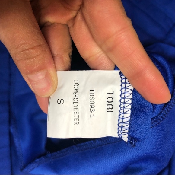 Tobi -Long Sleeve Blue Wrap Mini Dress S - Picture 6 of 7